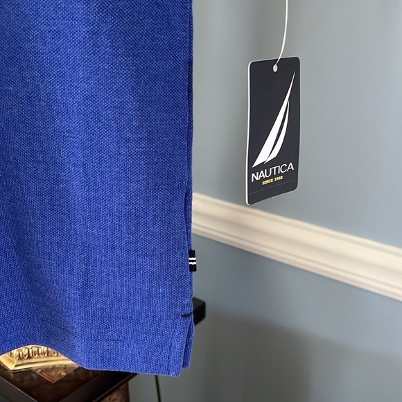 Brand New Nautica Blue Polo Short Sleeve Golf Shirt Embroidered Logo - Picture 7 of 11